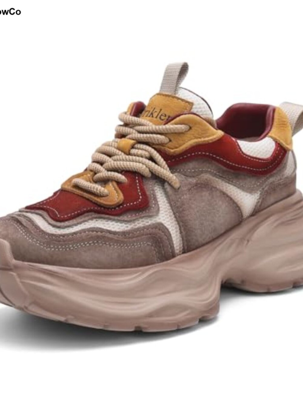 Chunky Platform Sneakers Women Retro Lace-Up Anti-Slip Walking Casual Dad Shoes